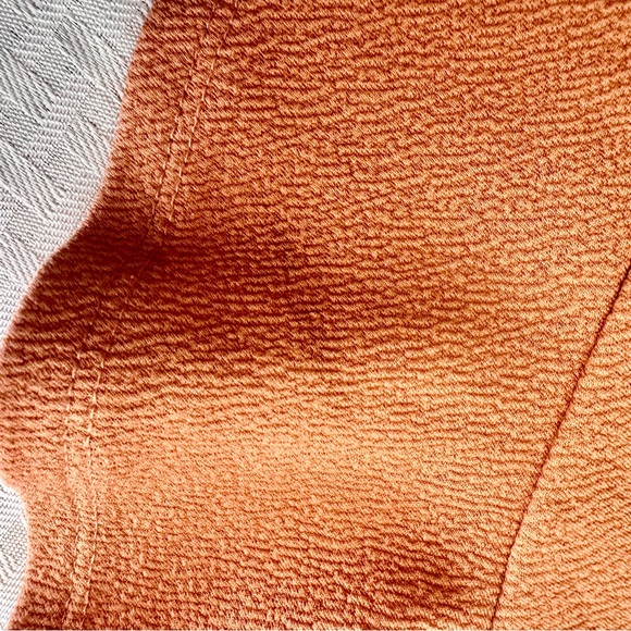 Heart and Arrow Rust Suspender Dress Girls 5 Ruffle Hem Textured Fall Outfit - Picture 8 of 9